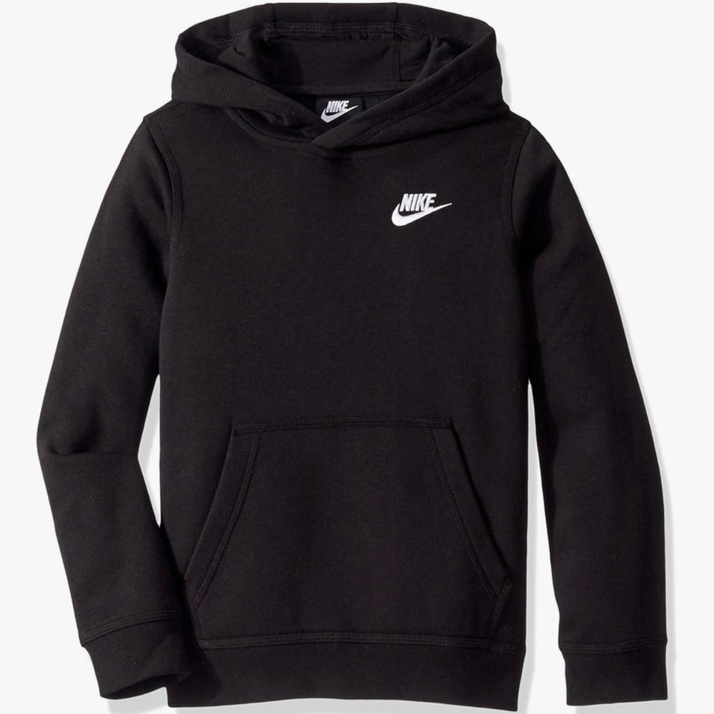Nike Kids Black Pullover Hoodie Club Sweatshirt